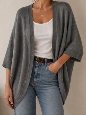 Made In Italy Cozy Women's Gray Knit Sweater Cardigan